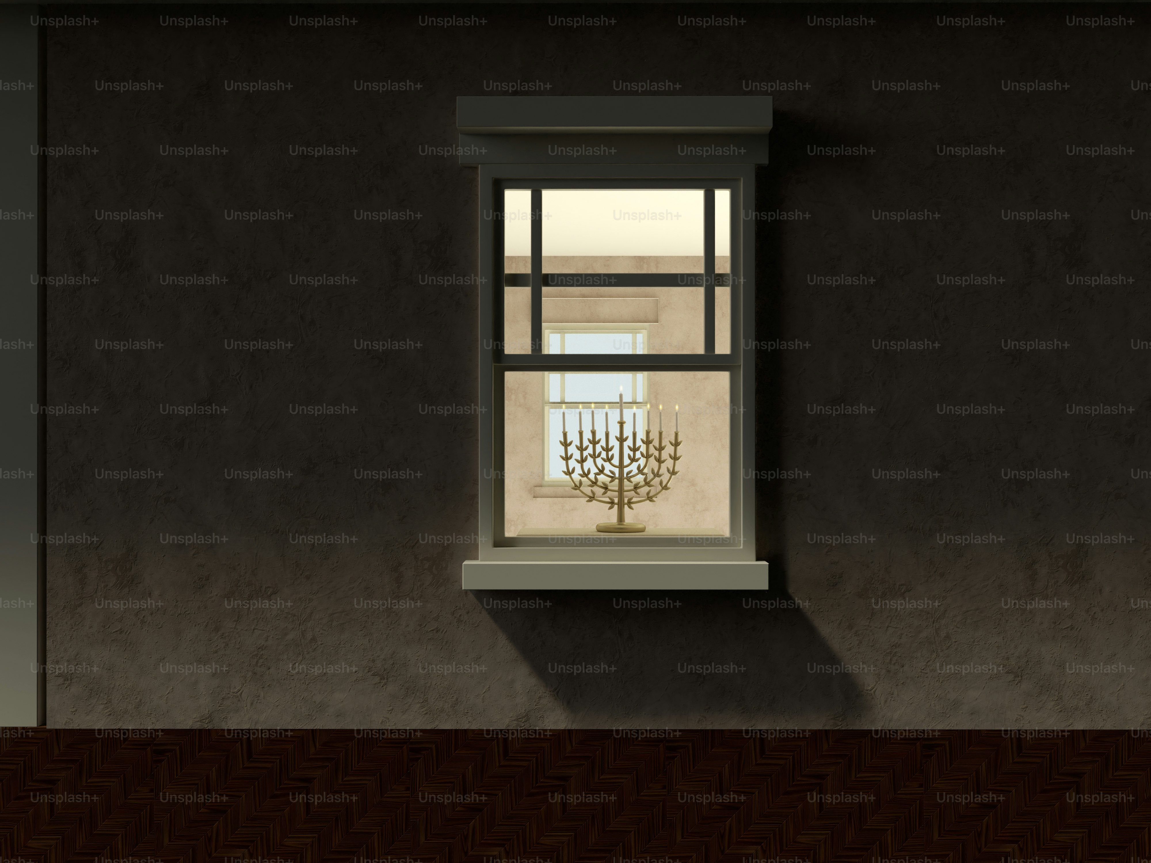 a window with a chandelier hanging from it's side